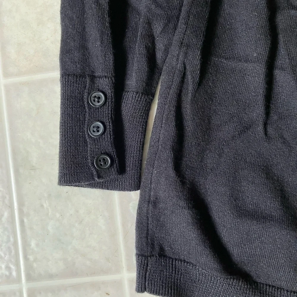 Talbot's Turtleneck‎ button Cuff Black petite Sweater New with Tags